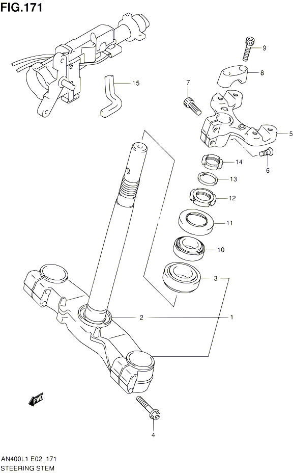 COLONNE DE DIRECTION POUR SUZUKI BURGMAN 400 2011 POUR BURGMAN 400 AN400ZA L1 