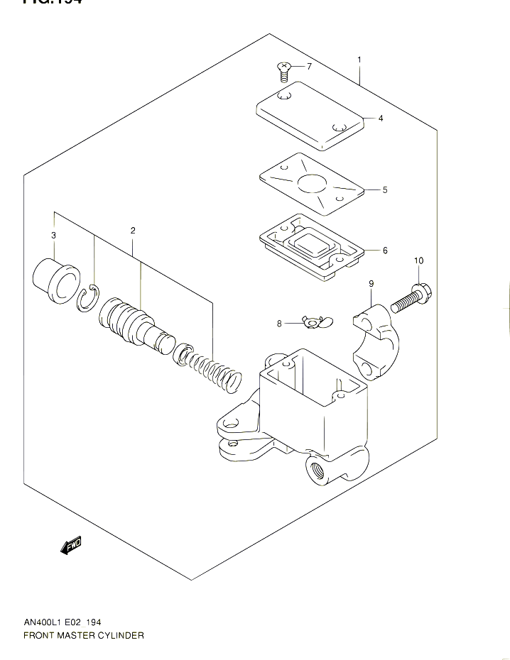 MAITRE CYLINDRE AVANT AN400AL1 E19 POUR SUZUKI BURGMAN 400 2011 POUR BURGMAN 400 AN400ZA L1 