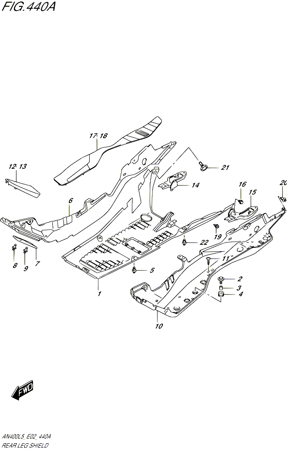 MARCHE PIEDS POUR SUZUKI BURGMAN 400 2015 POUR BURGMAN 400 AN400ZA L5 