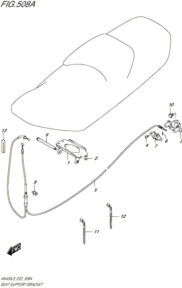 SUPPORT VERROUILLAGE DE SELLE POUR SUZUKI BURGMAN 400 2015 POUR BURGMAN 400 AN400ZA L5 