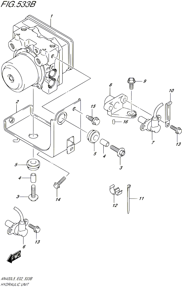 SYSTEME ABS AN400AL5 E19 POUR SUZUKI BURGMAN 400 2015 POUR BURGMAN 400 AN400ZA L5 