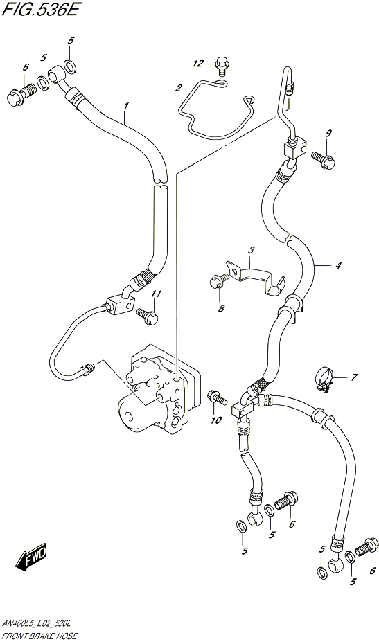 DURITE DE FREIN AVANT AN400ZAL5 E19 POUR SUZUKI BURGMAN 400 2015 POUR BURGMAN 400 AN400ZA L5 