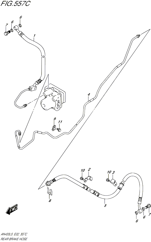 DURITE DE FREIN ARRIERE AN400AL5 E19 POUR SUZUKI BURGMAN 400 2015 POUR BURGMAN 400 AN400ZA L5 
