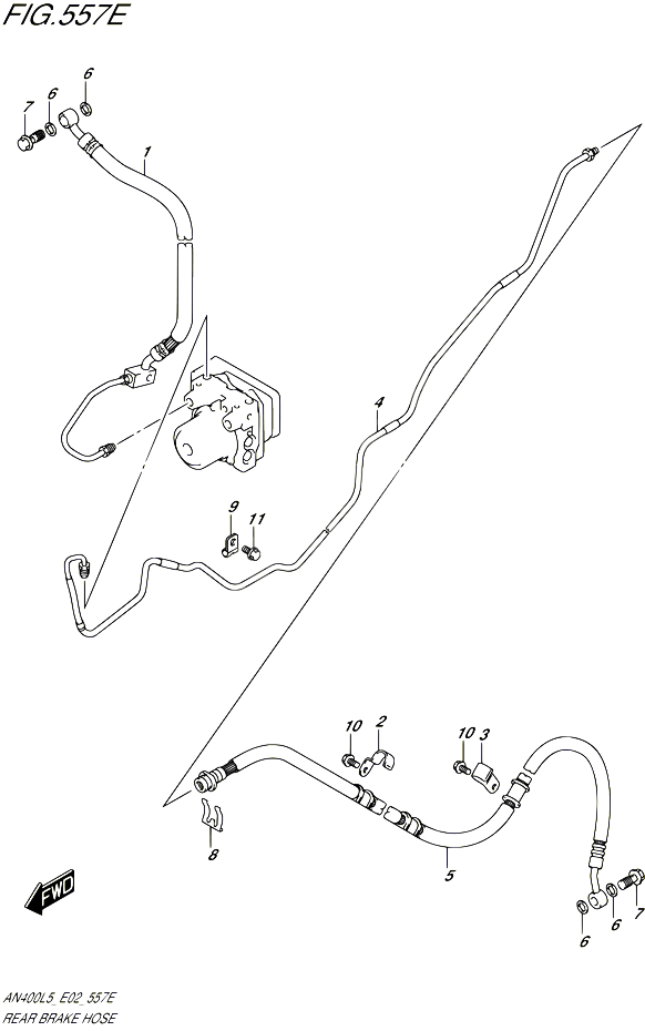 DURITE DE FREIN ARRIERE AN400ZAL5 E19 POUR SUZUKI BURGMAN 400 2015 POUR BURGMAN 400 AN400ZA L5 