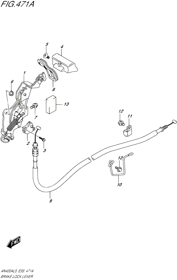 FREIN DE PARKING POUR SUZUKI BURGMAN 400 2015 POUR BURGMAN 400 AN400ZA L5 