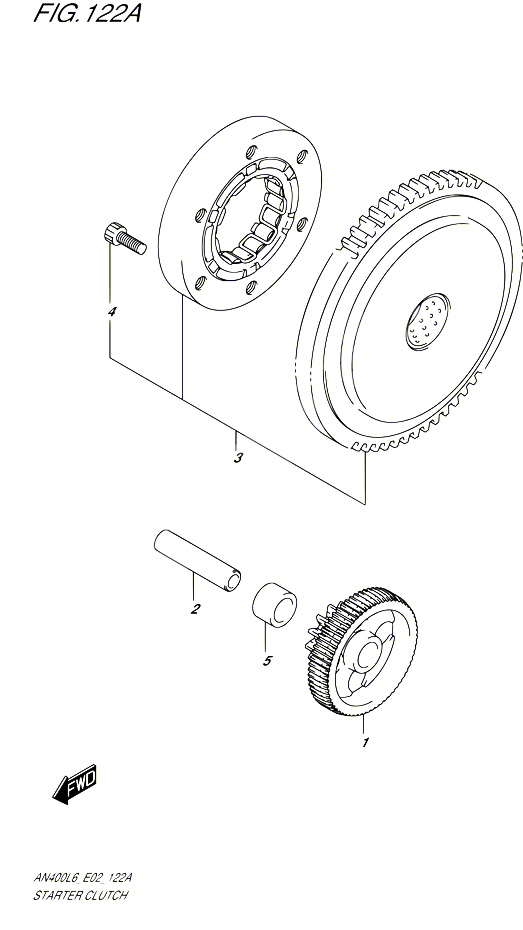 ROUE LIBRE DE DEMARREUR POUR SUZUKI BURGMAN 400 2016 POUR BURGMAN 400 EXECUTIVE ABS AN400ZA L6 