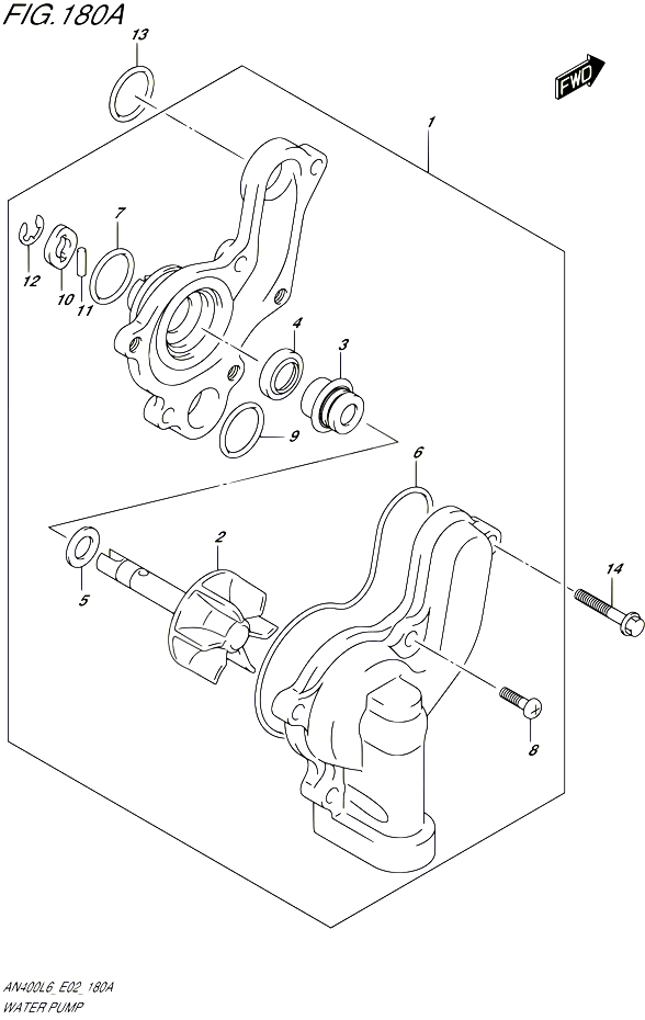 POMPE A EAU POUR SUZUKI BURGMAN 400 2016 POUR BURGMAN 400 EXECUTIVE ABS AN400ZA L6 
