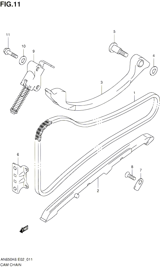 DISTRIBUTION POUR SUZUKI BURGMAN 650 2010 POUR SUZUKI BURGMANAN650A L0 