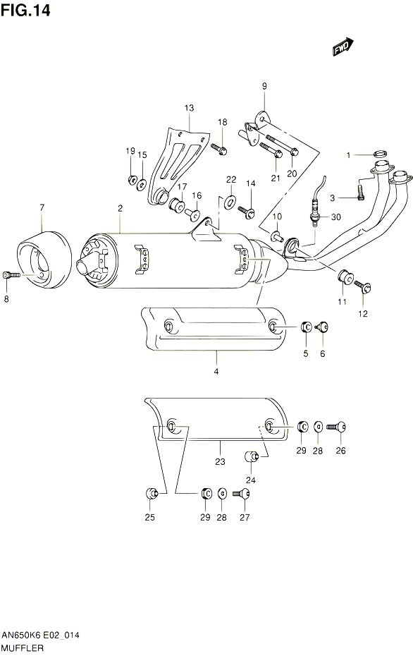 SILENCIEUX POUR SUZUKI BURGMAN 650 2010 POUR SUZUKI BURGMANAN650A L0 