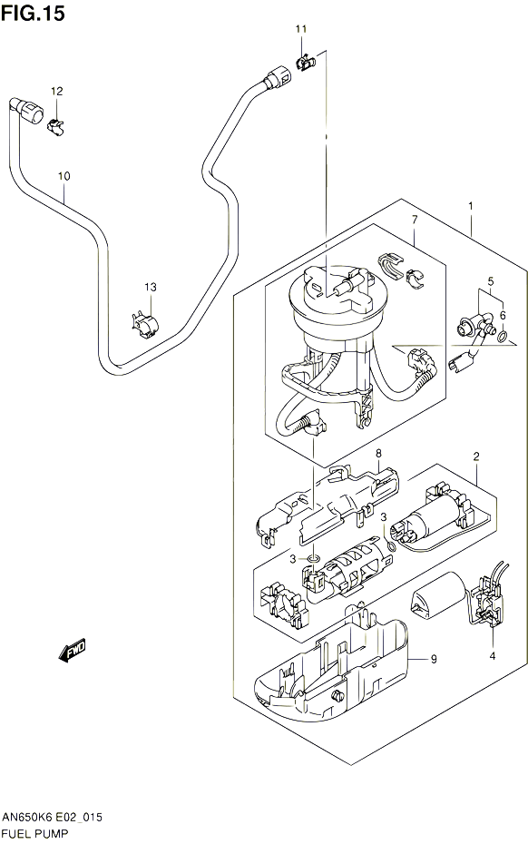 POMPE A ESSENCE POUR SUZUKI BURGMAN 650 2010 POUR SUZUKI BURGMANAN650A L0 