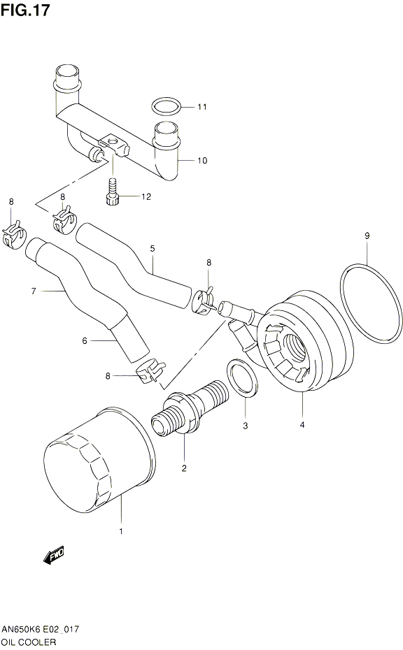 RADIATEUR DHUILE POUR SUZUKI BURGMAN 650 2010 POUR SUZUKI BURGMANAN650A L0 