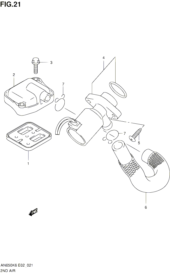 SYSTEME RECYCLAGE GAZ ECHAPPEMENT POUR SUZUKI BURGMAN 650 2010 POUR SUZUKI BURGMANAN650A L0 