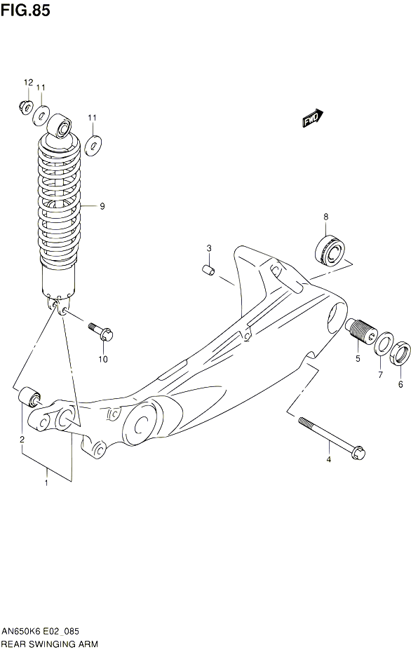 BRAS OSCILLANT ARRIERE POUR SUZUKI BURGMAN 650 2010 POUR SUZUKI BURGMANAN650A L0 