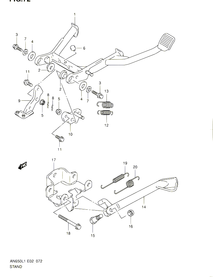 BEQUILLE POUR SUZUKI BURGMAN 650 2011 POUR SUZUKI BURGMANAN650A L1 