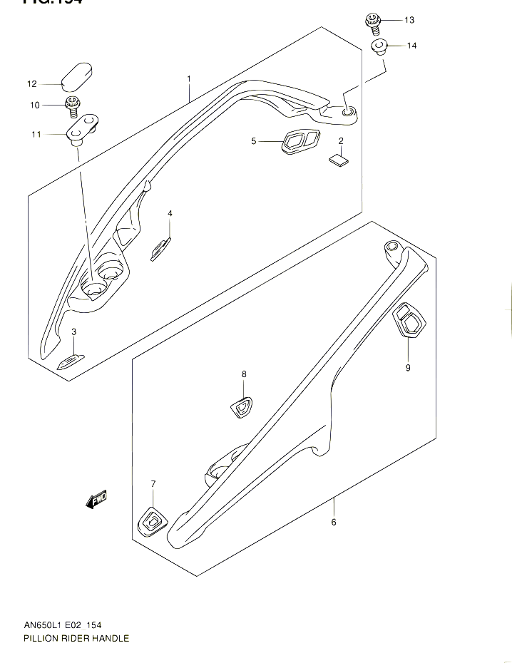 SUPPORT DOSSERET AN650L1 E19 POUR SUZUKI BURGMAN 650 2011 POUR SUZUKI BURGMANAN650A L1 