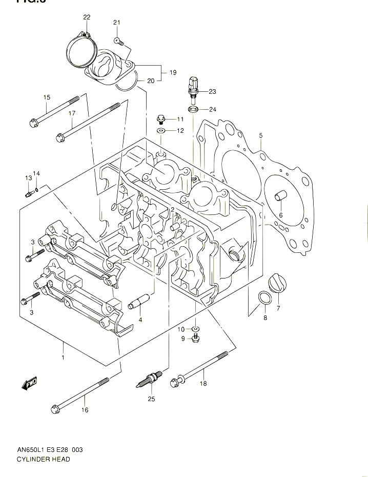 CULASSE POUR SUZUKI BURGMAN 650 2011 POUR SUZUKI BURGMANAN650A L1 