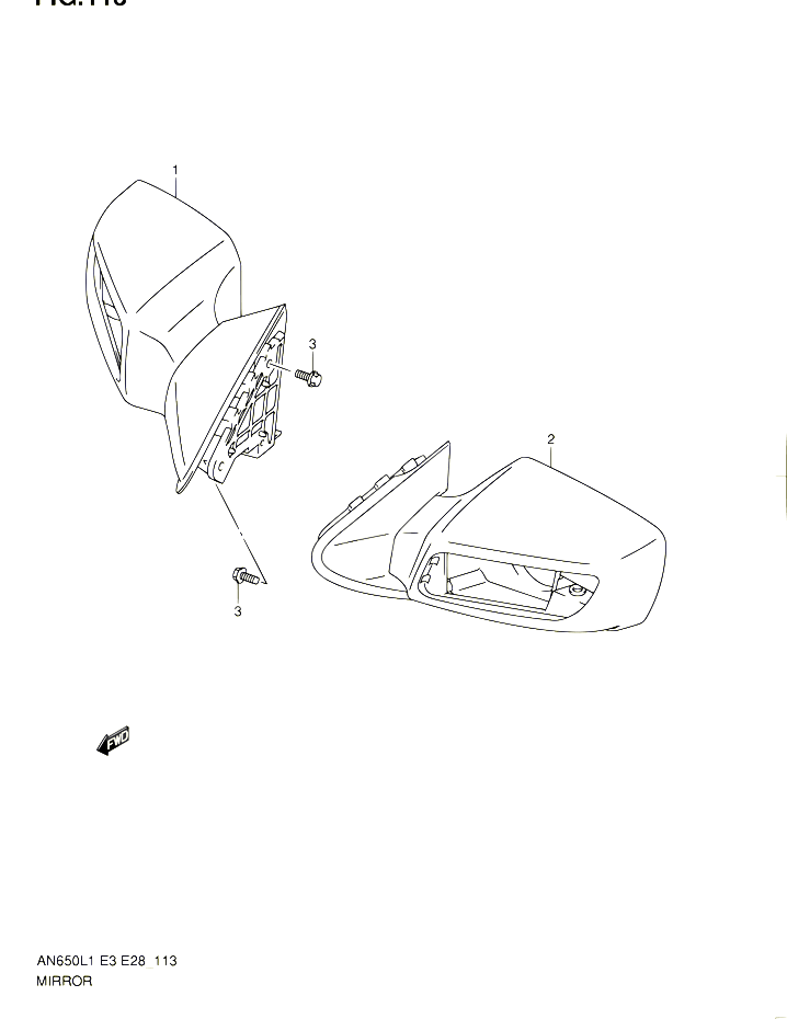 RETROVISEUR AN650L1 E33 POUR SUZUKI BURGMAN 650 2011 POUR SUZUKI BURGMANAN650A L1 