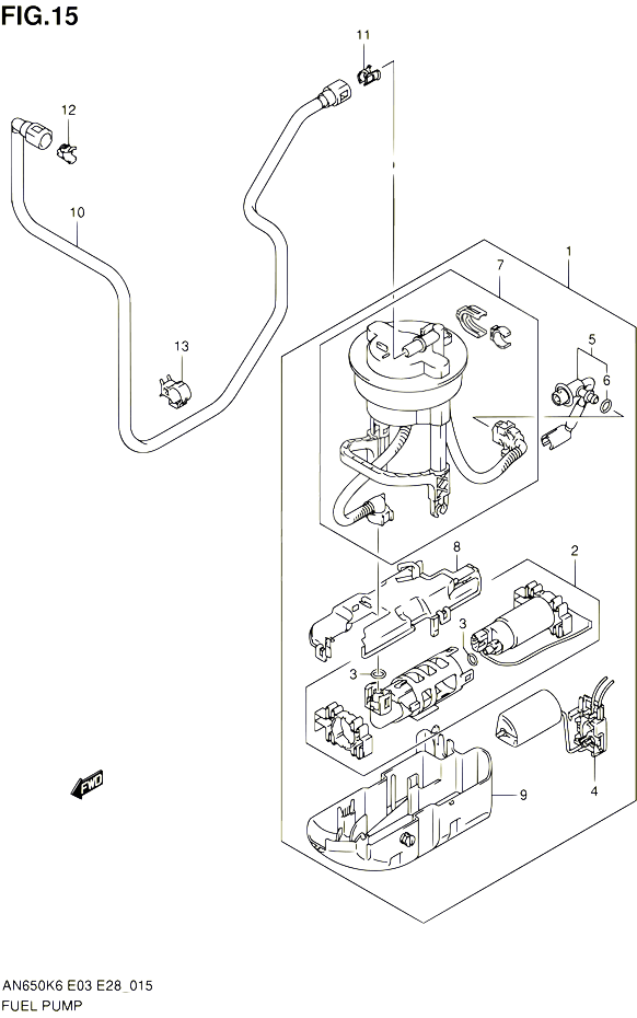 POMPE A ESSENCE POUR SUZUKI BURGMAN 650 2010 POUR SUZUKI BURGMANAN650 L0 