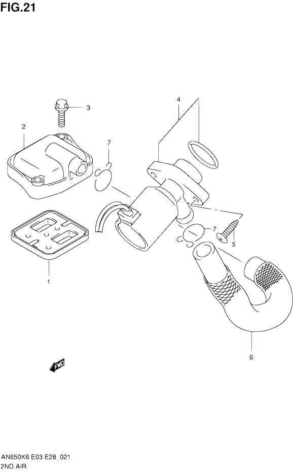 SYSTEME RECYCLAGE GAZ ECHAPPEMENT POUR SUZUKI BURGMAN 650 2010 POUR SUZUKI BURGMANAN650 L0 