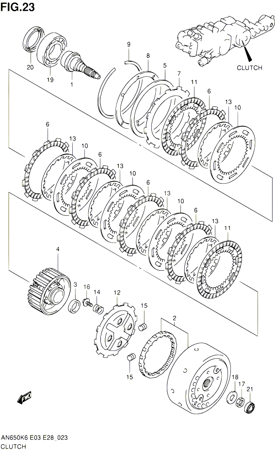 EMBRAYAGE POUR SUZUKI BURGMAN 650 2010 POUR SUZUKI BURGMANAN650 L0 