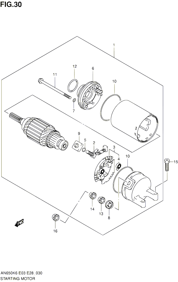 DEMARREUR POUR SUZUKI BURGMAN 650 2010 POUR SUZUKI BURGMANAN650 L0 