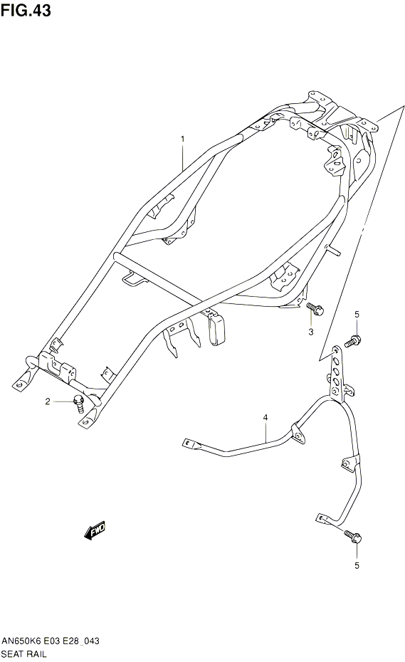 CADRE ARRIERE POUR SUZUKI BURGMAN 650 2010 POUR SUZUKI BURGMANAN650 L0 