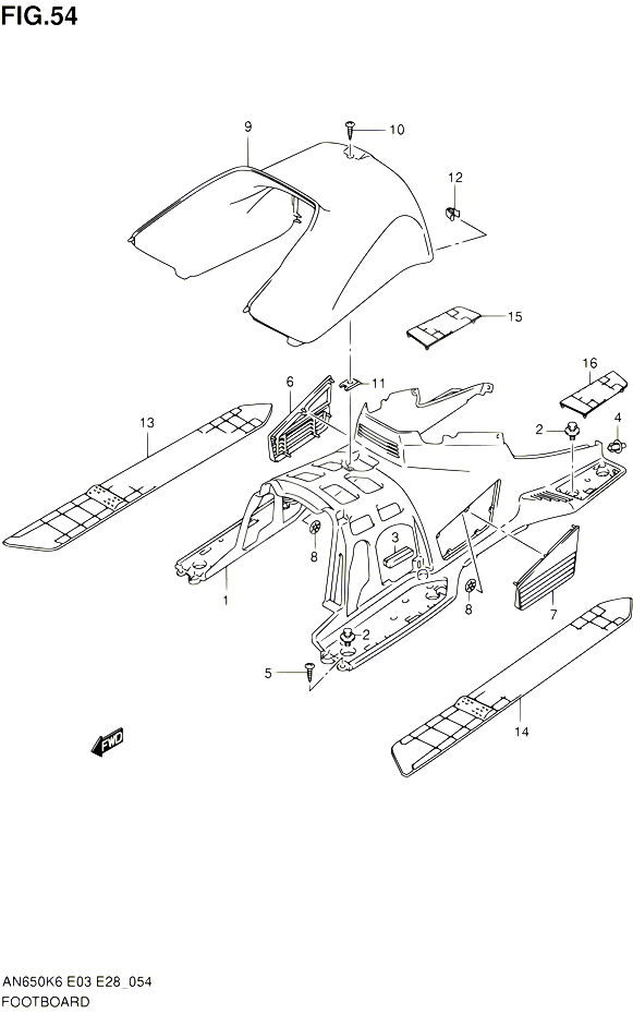 REPOSE PIEDS POUR SUZUKI BURGMAN 650 2010 POUR SUZUKI BURGMANAN650 L0 
