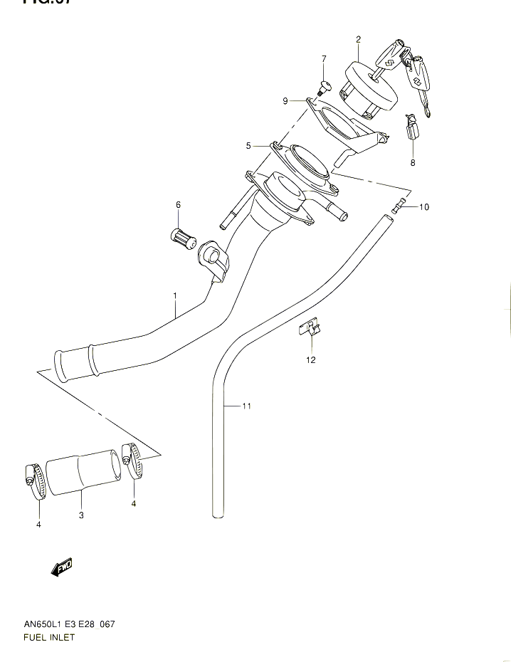 BOUCHON ET GOULOTTE DE RESERVOIR DESSENCE POUR SUZUKI BURGMAN 650 2011 POUR SUZUKI BURGMANAN650 L1 