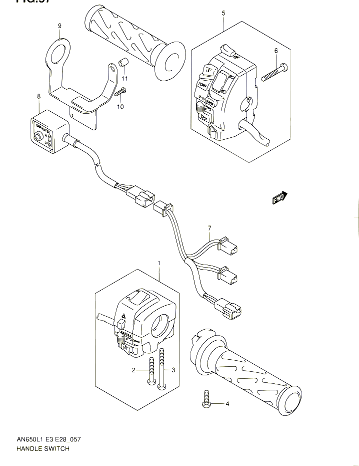 COMMODOS AN650AL1 E28 POUR SUZUKI BURGMAN 650 2011 POUR SUZUKI BURGMANAN650 L1 
