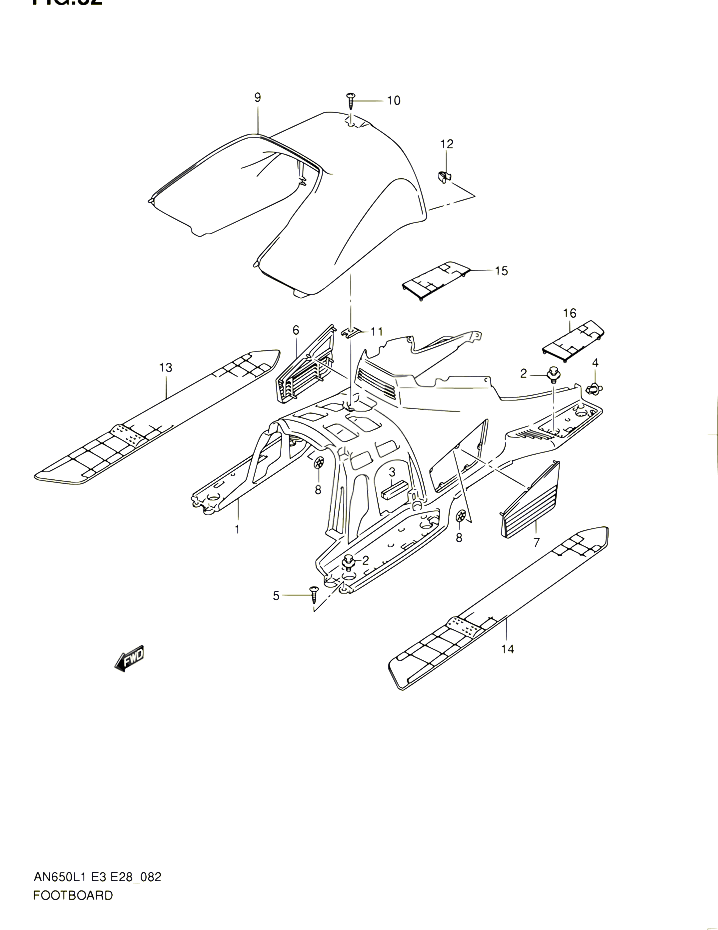 REPOSE PIEDS POUR SUZUKI BURGMAN 650 2011 POUR SUZUKI BURGMANAN650 L1 