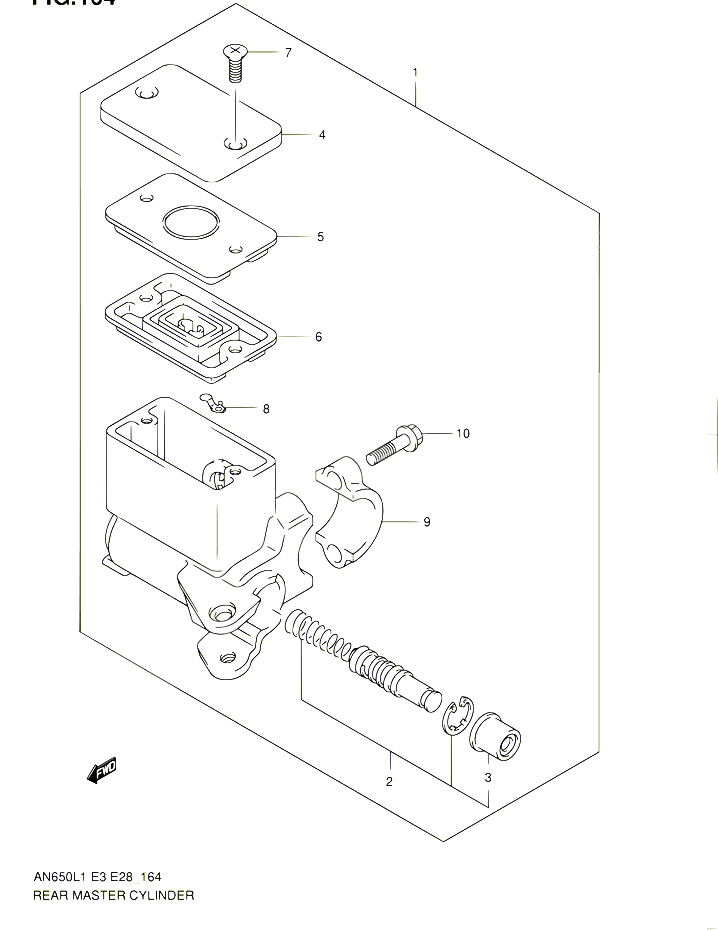 MAITRE CYLINDRE ARRIERE POUR SUZUKI BURGMAN 650 2011 POUR SUZUKI BURGMANAN650 L1 