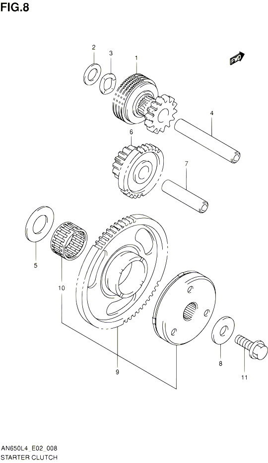 ROUE LIBRE DE DEMARREUR POUR SUZUKI BURGMAN 650 2014 POUR BURGMAN 650 AN650 L4 