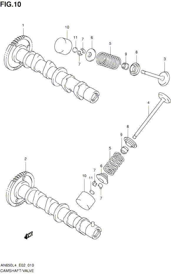 ARBRE A CAMES VALVE POUR SUZUKI BURGMAN 650 2014 POUR BURGMAN 650 AN650 L4 