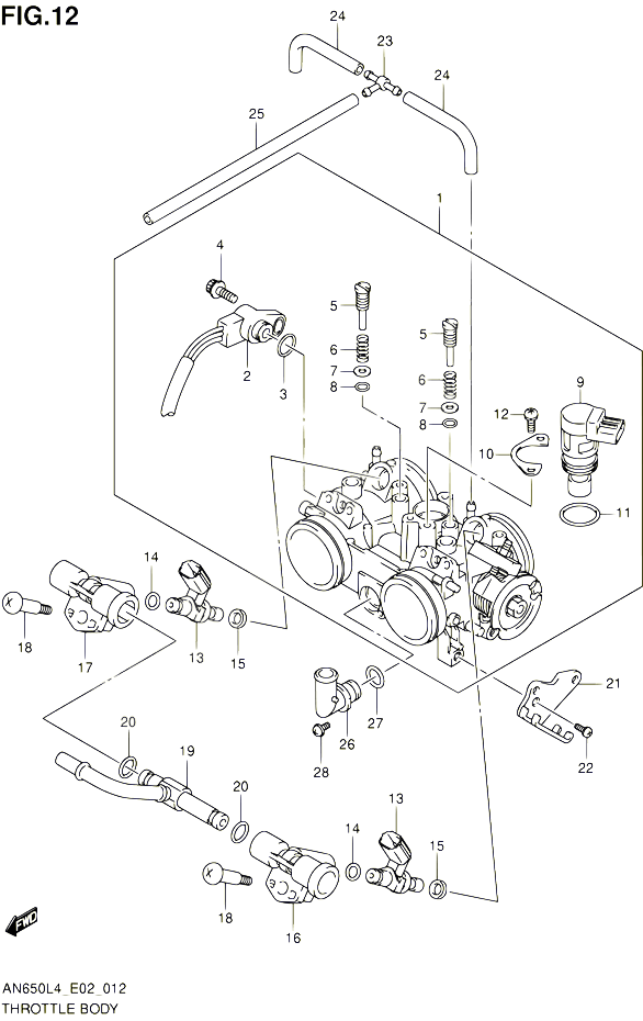 CORPS DE PAPILLON POUR SUZUKI BURGMAN 650 2014 POUR BURGMAN 650 AN650 L4 