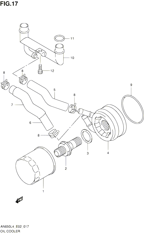 RADIATEUR DHUILE POUR SUZUKI BURGMAN 650 2014 POUR BURGMAN 650 AN650 L4 