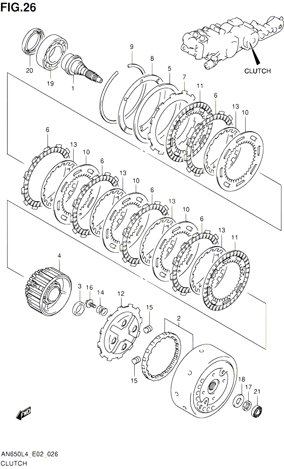 EMBRAYAGE POUR SUZUKI BURGMAN 650 2014 POUR BURGMAN 650 AN650 L4 