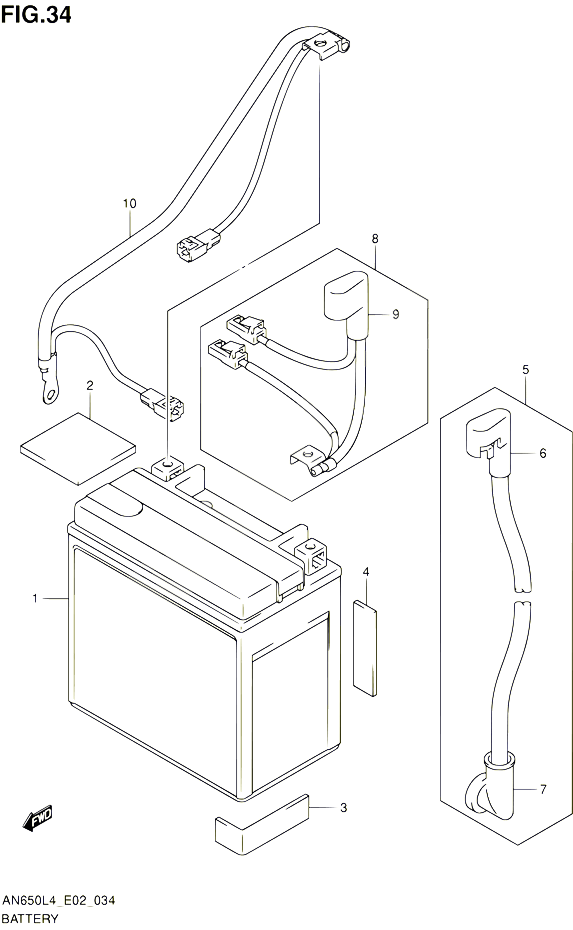 BATTERIE POUR SUZUKI BURGMAN 650 2014 POUR BURGMAN 650 AN650 L4 