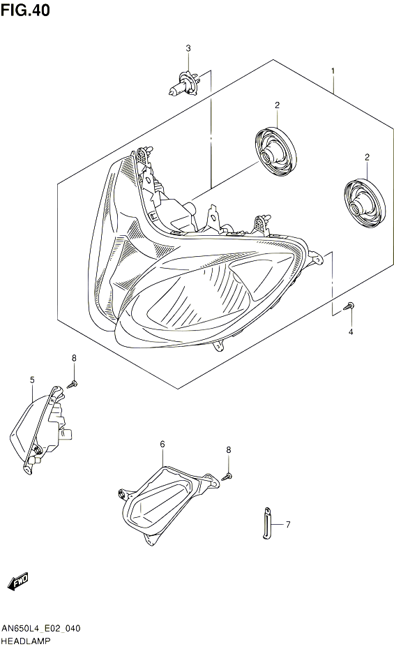 PHARE POUR SUZUKI BURGMAN 650 2014 POUR BURGMAN 650 AN650 L4 