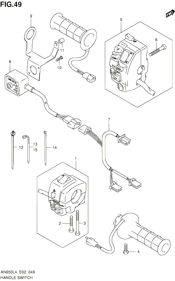 COMMODOS AN650ZL4 E02 POUR SUZUKI BURGMAN 650 2014 POUR BURGMAN 650 AN650 L4 