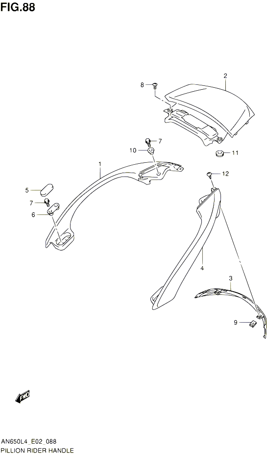 SUPPORT DOSSERET AN650L4 E19 POUR SUZUKI BURGMAN 650 2014 POUR BURGMAN 650 AN650 L4 