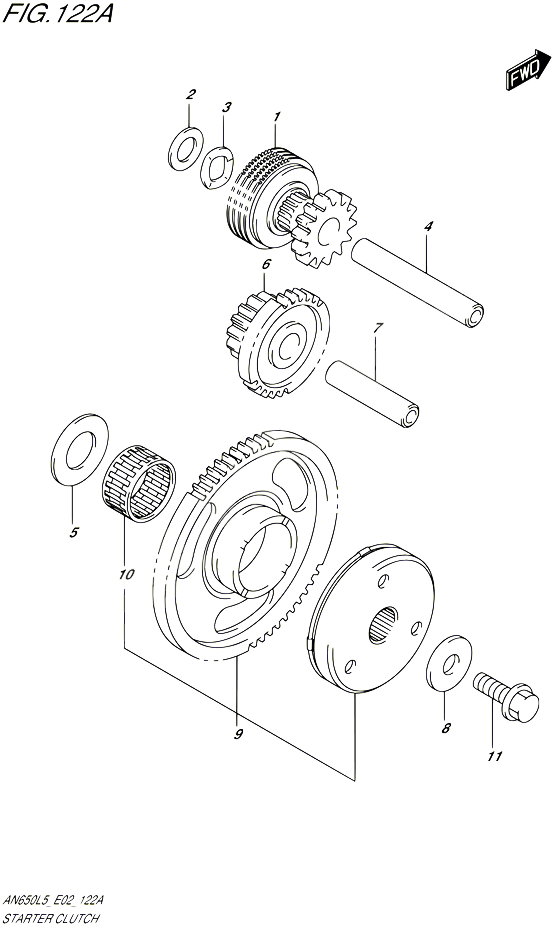 ROUE LIBRE DE DEMARREUR POUR SUZUKI BURGMAN 650 2015 POUR BURGMAN 650 AN650 L5 