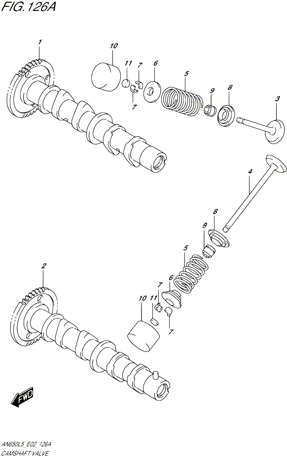 ARBRE A CAMES VALVE POUR SUZUKI BURGMAN 650 2015 POUR BURGMAN 650 AN650 L5 
