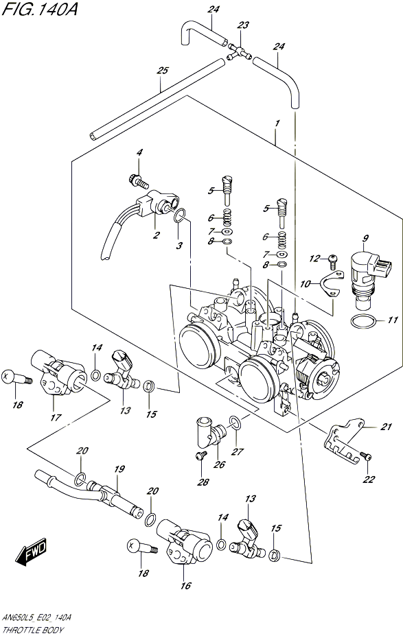 CORPS DE PAPILLON POUR SUZUKI BURGMAN 650 2015 POUR BURGMAN 650 AN650 L5 