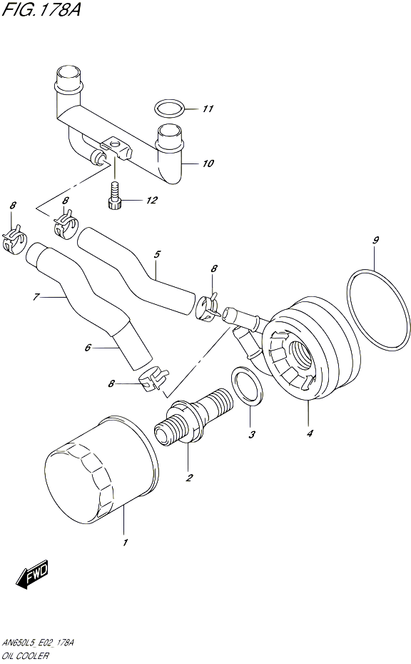 RADIATEUR DHUILE POUR SUZUKI BURGMAN 650 2015 POUR BURGMAN 650 AN650 L5 