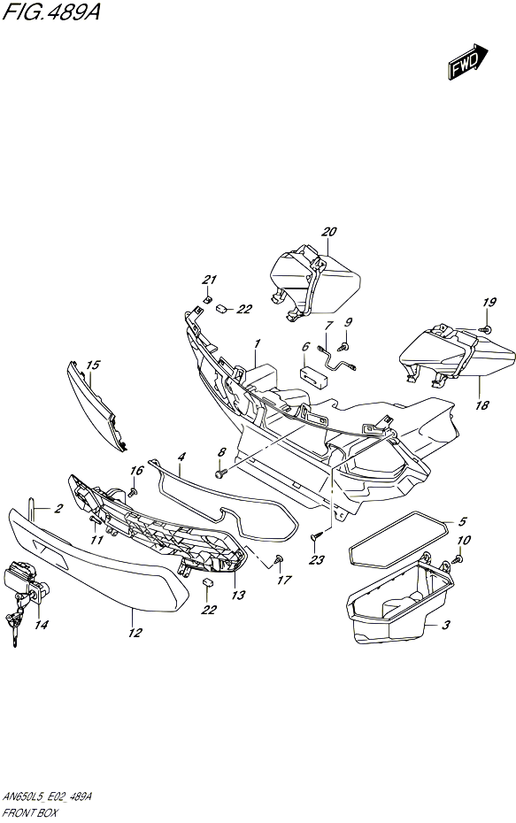BOITE AVANT POUR SUZUKI BURGMAN 650 2015 POUR BURGMAN 650 AN650 L5 