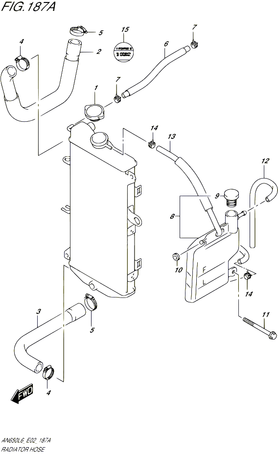 DURITE DE RADIATEUR AN650L6 E19 POUR SUZUKI BURGMAN 650 2016 POUR BURGMAN 650 AN650 L6 