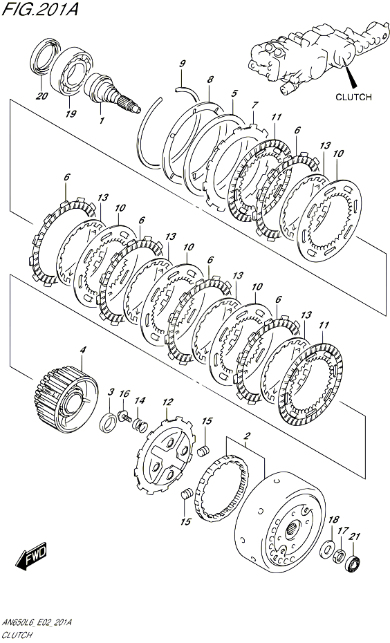 EMBRAYAGE POUR SUZUKI BURGMAN 650 2016 POUR BURGMAN 650 AN650 L6 