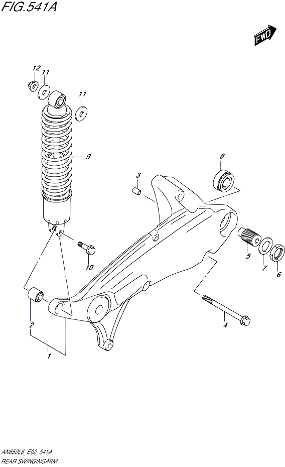 BRAS OSCILLANT ARRIERE POUR SUZUKI BURGMAN 650 2016 POUR BURGMAN 650 AN650 L6 