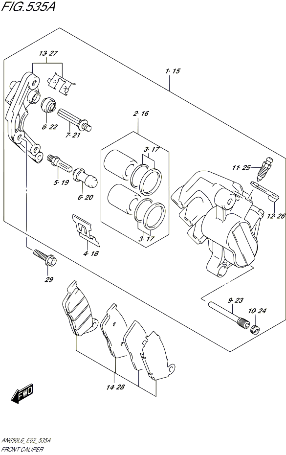 ETRIER DE FREIN AVANT POUR SUZUKI BURGMAN 650 2016 POUR BURGMAN 650 AN650 L6 