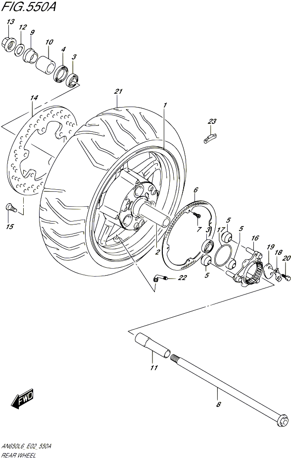 ROUE ARRIERE POUR SUZUKI BURGMAN 650 2016 POUR BURGMAN 650 AN650 L6 